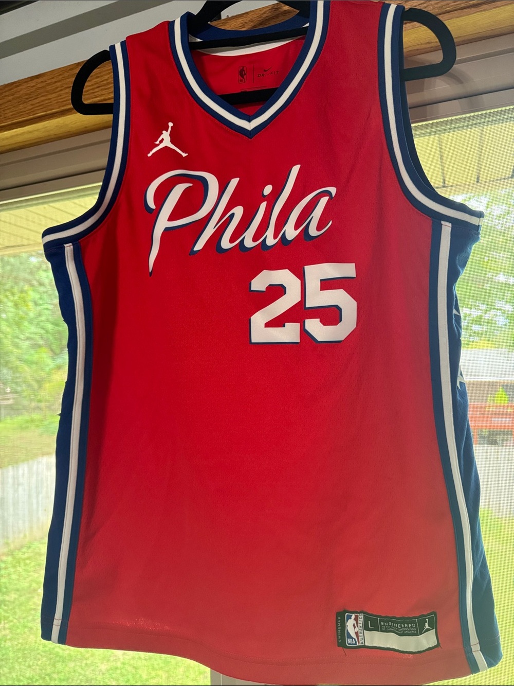 Nike Red Phila #25 Basketball Jersey